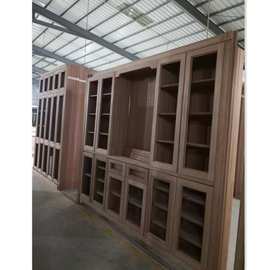 工厂直销全屋原木柜 生产订 做实木书柜书架带门家用书桌组合家具
